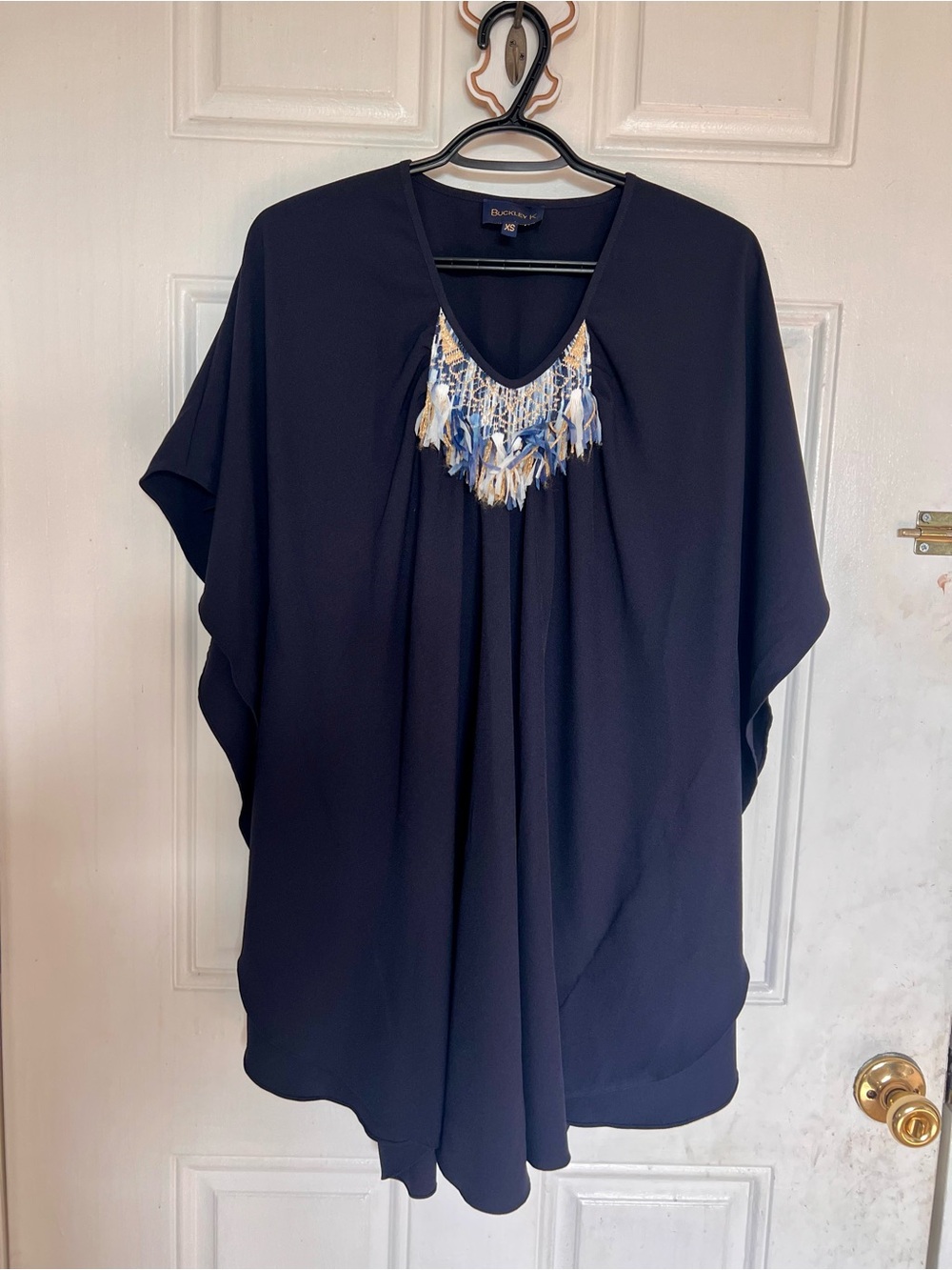Buckley K | Navy Embellished V-Neck Women's Dress